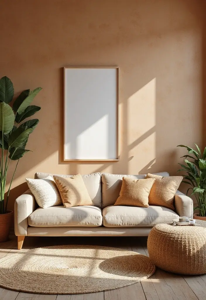 30 Living Room Wallpaper Ideas That Transform Walls Into Stylish Statements - 26. Earthy Tones: Nature-Inspired Palette