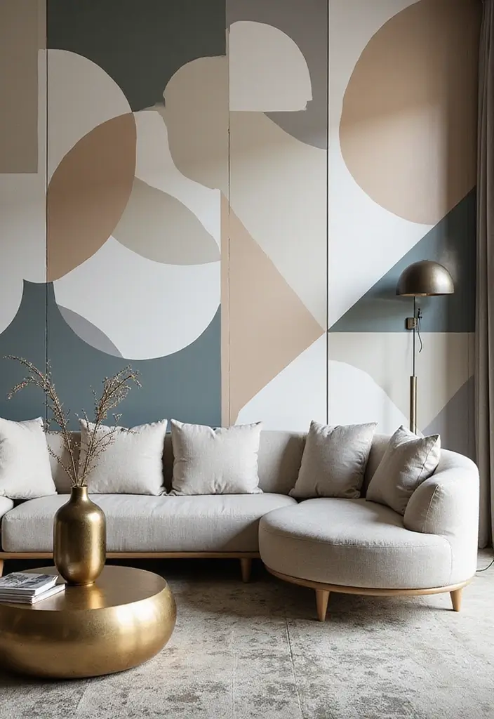 30 Living Room Wallpaper Ideas That Transform Walls Into Stylish Statements - 3. Modern Geometric Designs: Bold Statements