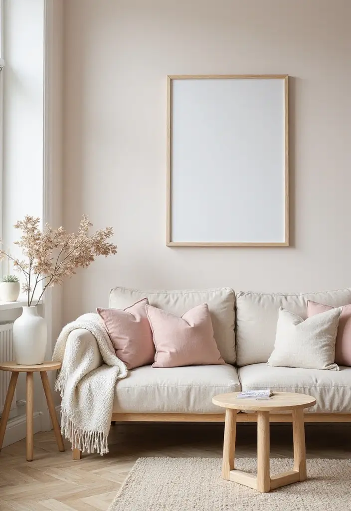 30 Living Room Wallpaper Ideas That Transform Walls Into Stylish Statements - 30. Soft Pastels: Gentle Aesthetics