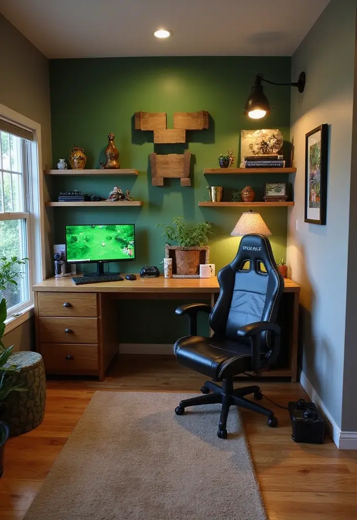 30 Minecraft Living Room Ideas to Build Cozy and Creative Spaces 11 30 Minecraft Living Room Ideas to Build Cozy and Creative Spaces - 11. A Gaming Corner