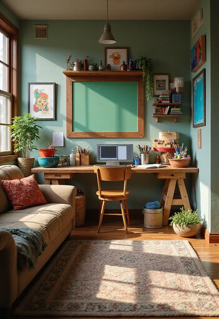 30 Minecraft Living Room Ideas to Build Cozy and Creative Spaces 26 30 Minecraft Living Room Ideas to Build Cozy and Creative Spaces - 26. Crafting Corner