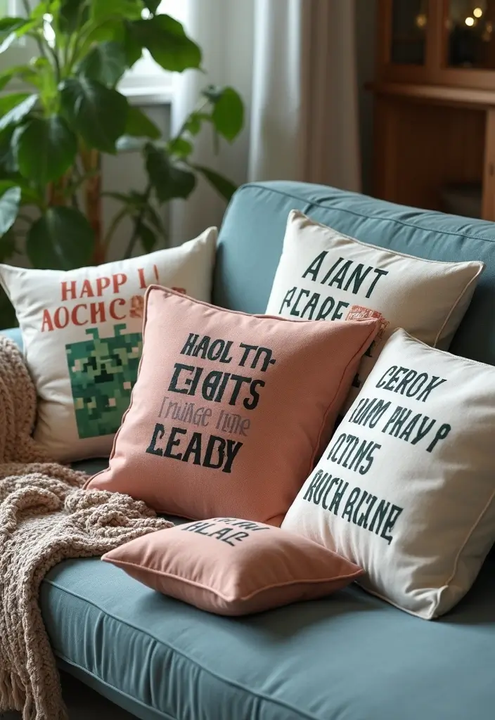 30 Minecraft Living Room Ideas to Build Cozy and Creative Spaces 29 30 Minecraft Living Room Ideas to Build Cozy and Creative Spaces - 29. Throw Pillows with Quotes
