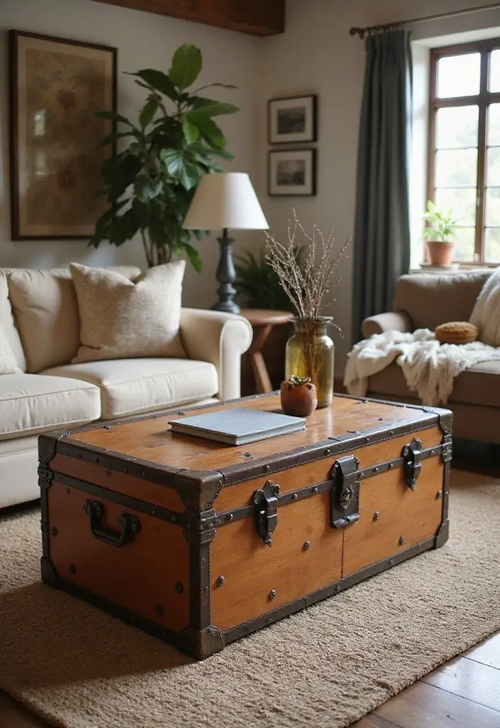30 Smart Living Room Storage Ideas to Maximize Space and Style 14 30 Smart Living Room Storage Ideas to Maximize Space and Style - 14. Decorative Trunks