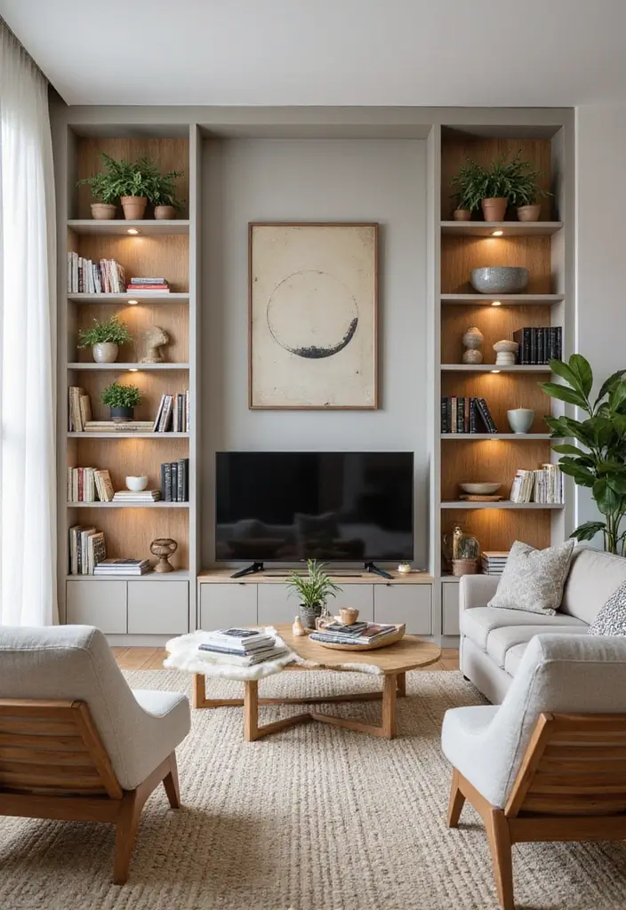 30 Smart Living Room Storage Ideas to Maximize Space and Style 28 30 Smart Living Room Storage Ideas to Maximize Space and Style - 28. Creative Use of Vertical Space