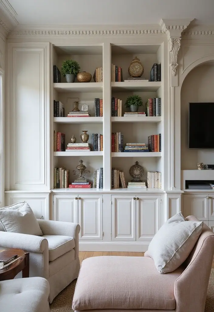 30 Smart Living Room Storage Ideas to Maximize Space and Style 4 30 Smart Living Room Storage Ideas to Maximize Space and Style - 4. Built-In Bookcases