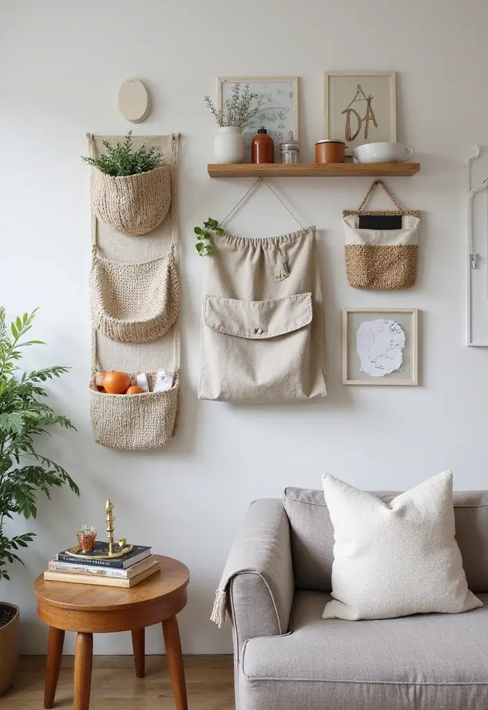 30 Smart Living Room Storage Ideas to Maximize Space and Style 7 30 Smart Living Room Storage Ideas to Maximize Space and Style - 7. Hanging Organizers