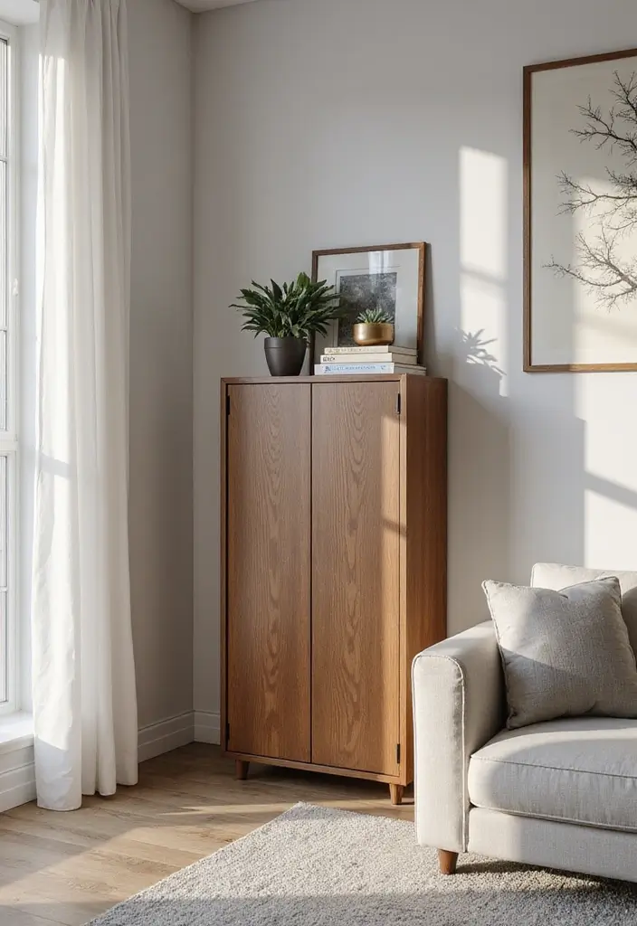 30 Smart Living Room Storage Ideas to Maximize Space and Style 8 30 Smart Living Room Storage Ideas to Maximize Space and Style - 8. Slim Cabinets