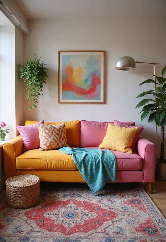 30 Sofa for Small Living Room Ideas That Maximize Comfort and Space 8 30 Sofa for Small Living Room Ideas That Maximize Comfort and Space - 8. Colorful Statement Sofas