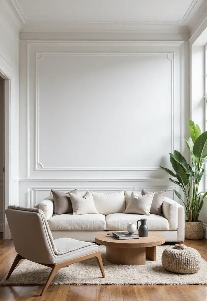 30 Wall Molding Living Room Ideas That Add Depth and Timeless Elegance 14 30 Wall Molding Living Room Ideas That Add Depth and Timeless Elegance - 14. Simple Flat Molding