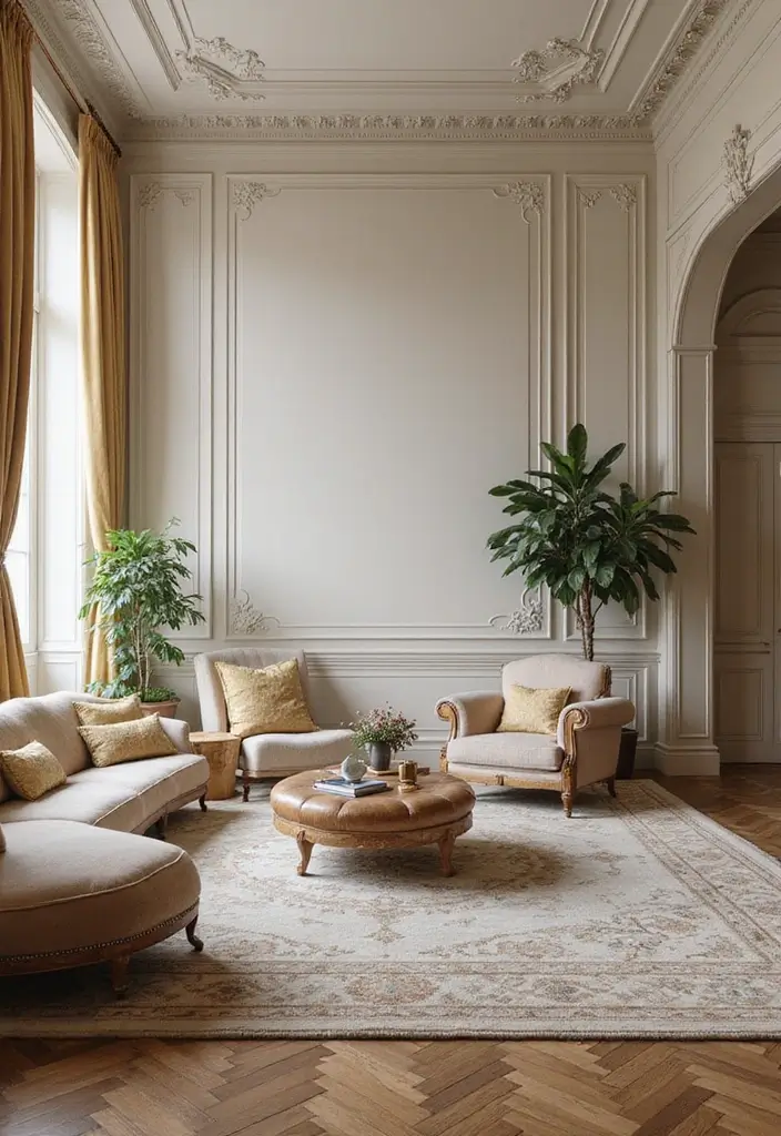 30 Wall Molding Living Room Ideas That Add Depth and Timeless Elegance 16 30 Wall Molding Living Room Ideas That Add Depth and Timeless Elegance - 16. Decorative Baseboards