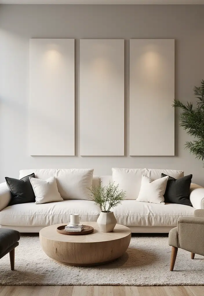 30 Wall Molding Living Room Ideas That Add Depth and Timeless Elegance 24 30 Wall Molding Living Room Ideas That Add Depth and Timeless Elegance - 24. Minimalist Panel Designs