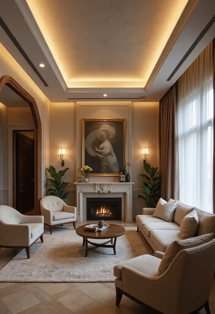 30 Wall Molding Living Room Ideas That Add Depth and Timeless Elegance 26 30 Wall Molding Living Room Ideas That Add Depth and Timeless Elegance - 26. Ceiling Coves