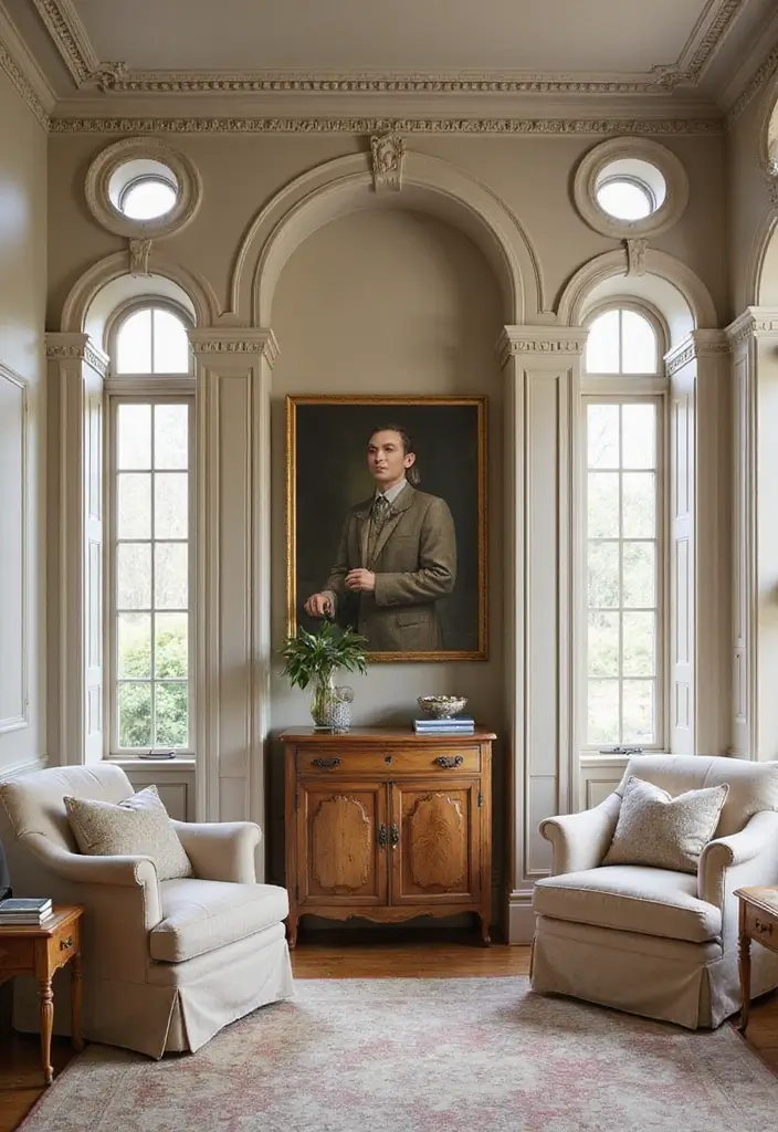 30 Wall Molding Living Room Ideas That Add Depth and Timeless Elegance 29 30 Wall Molding Living Room Ideas That Add Depth and Timeless Elegance - 29. Decorative Trim for Archways