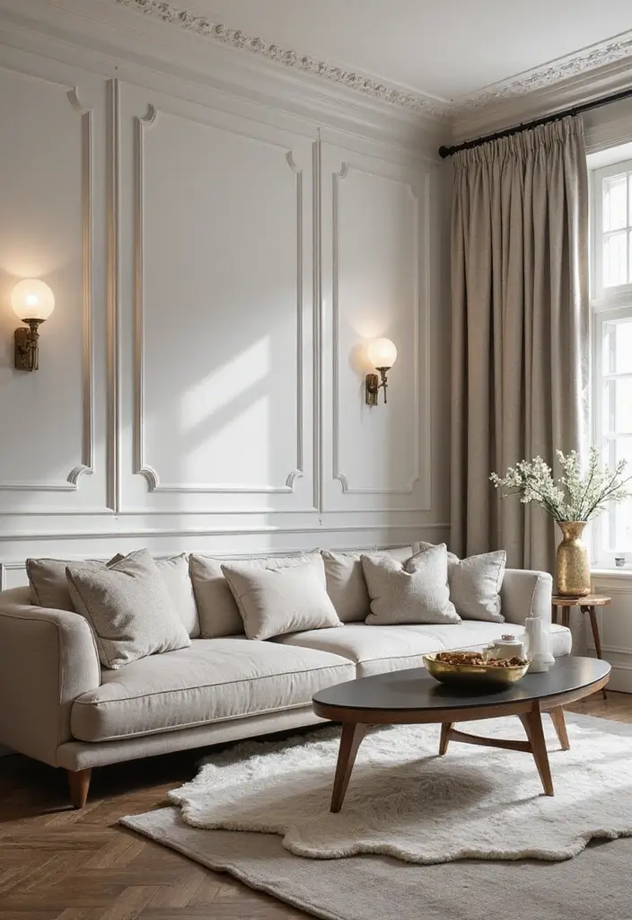 30 Wall Molding Living Room Ideas That Add Depth and Timeless Elegance 3 30 Wall Molding Living Room Ideas That Add Depth and Timeless Elegance - 3. Box Molding Magic