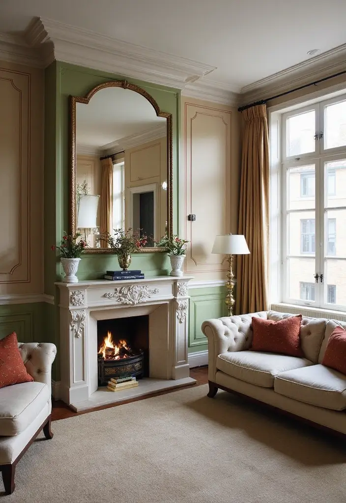 30 Wall Molding Living Room Ideas That Add Depth and Timeless Elegance 6 30 Wall Molding Living Room Ideas That Add Depth and Timeless Elegance - 6. Elegant Chair Rails