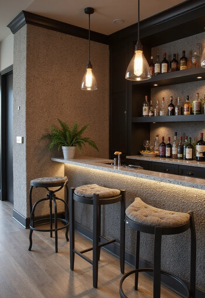 10 Basement Countertop Ideas for Functional Extra Use - 10. Textured Composite