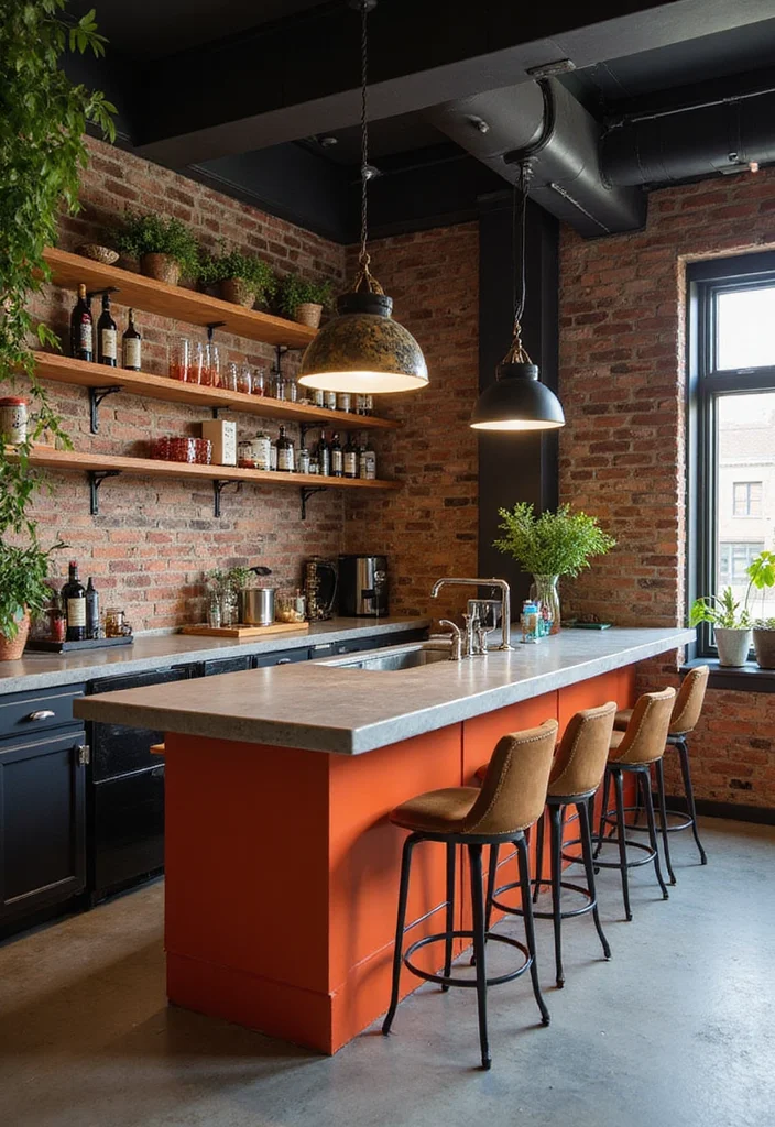 10 Basement Countertop Ideas for Functional Extra Use - 4. Concrete Coolness