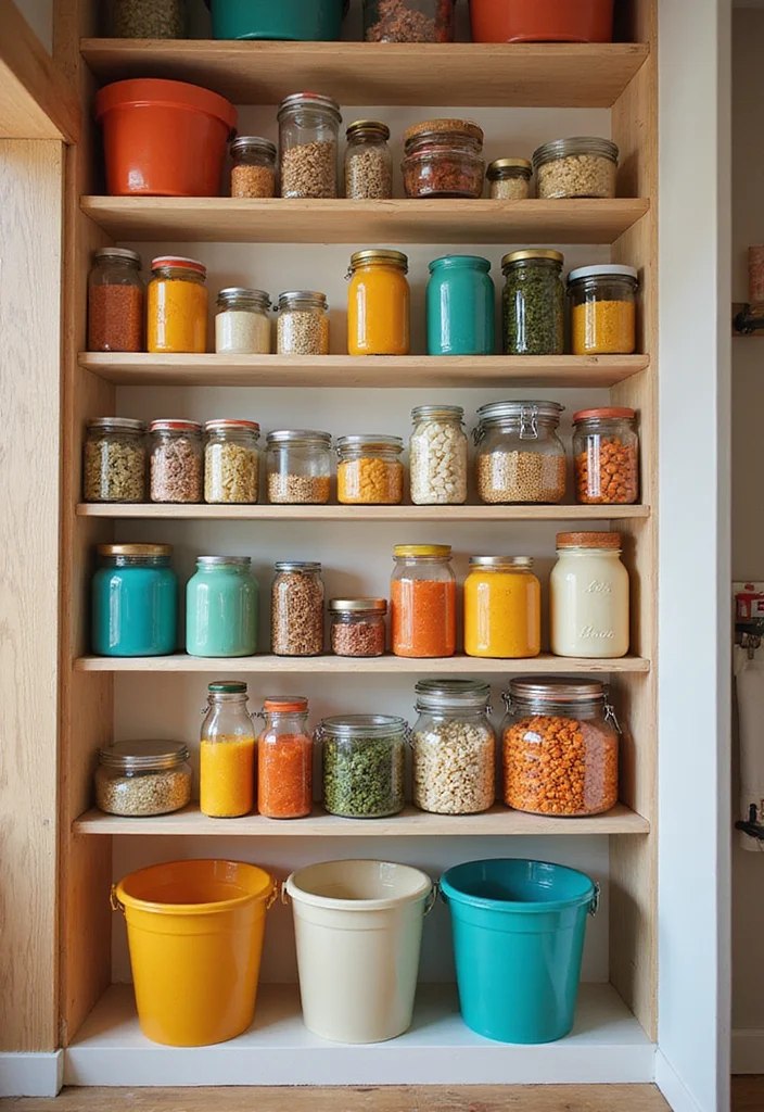 10 Basement Pantry Ideas for Organized Extra Storage - 10. Color Coordination