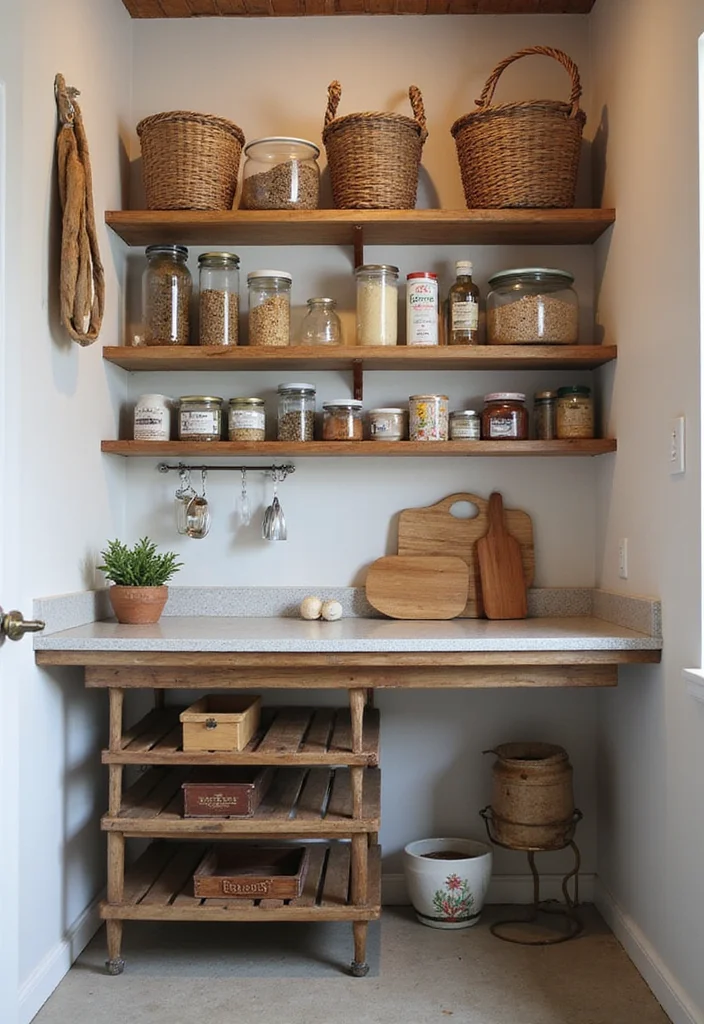 10 Basement Pantry Ideas for Organized Extra Storage - 9. Pantry with a Work Surface
