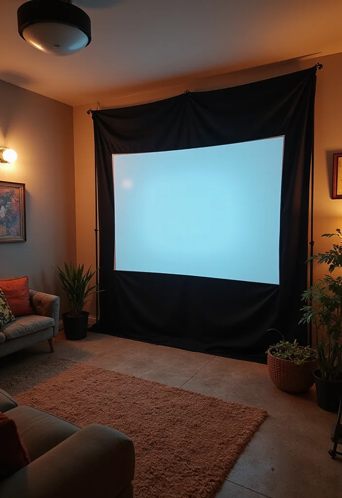 10 Basement Projector Ideas for Big Screen Home Theater - 2. DIY Projector Screen Options