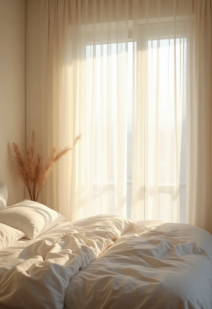 10 Bedroom Door Curtain Ideas for Soft Space Division - 5. Sheer Delight: Soft Elegance