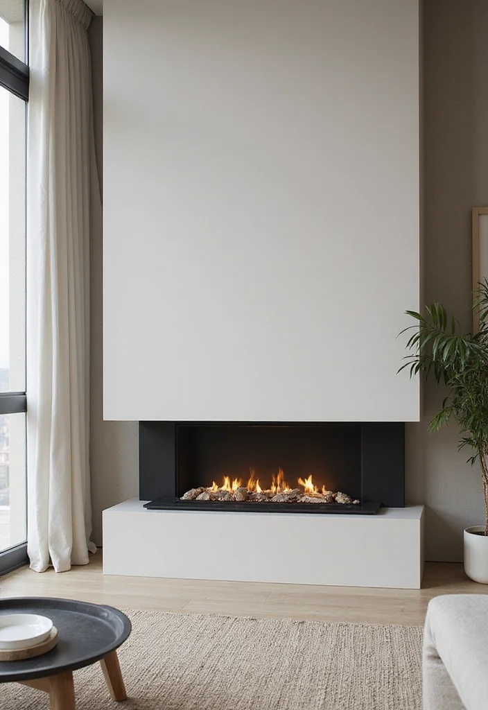 10 Bloxburg Fireplace Ideas for Cute Creative Builds - 1. Modern Minimalist Fireplace