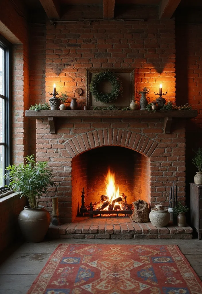 10 Bloxburg Fireplace Ideas for Cute Creative Builds - 4. Vintage Brick Fireplace