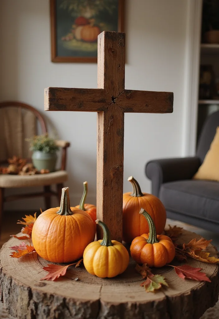 10 Cross Wall Decor Ideas for Meaningful Simple Displays 100 10 Cross Wall Decor Ideas for Meaningful Simple Displays - 10. Seasonal Cross Decor