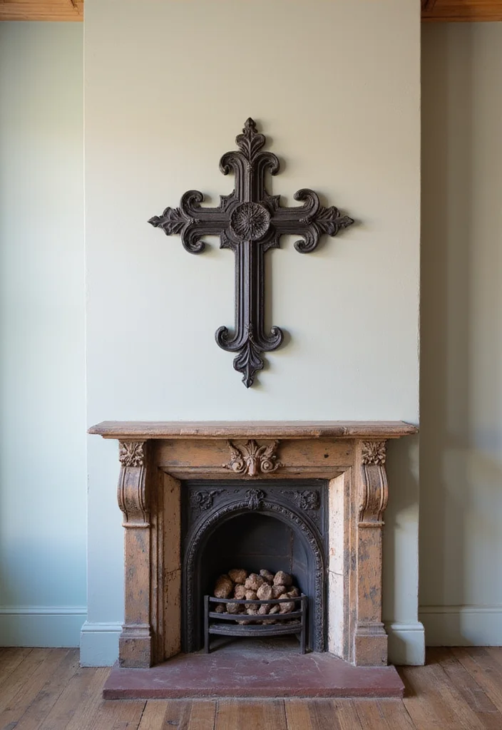 10 Cross Wall Decor Ideas for Meaningful Simple Displays 12 10 Cross Wall Decor Ideas for Meaningful Simple Displays - 2. Iron Crosses with a Vintage Touch