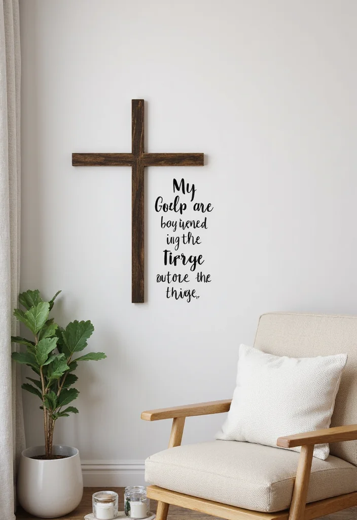 10 Cross Wall Decor Ideas for Meaningful Simple Displays 34 10 Cross Wall Decor Ideas for Meaningful Simple Displays - 4. Crosses with Inspirational Quotes