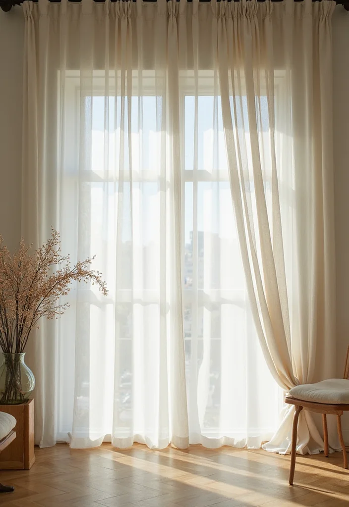 10 Curtain Backdrop Ideas for Easy Stylish Backgrounds - 3. Boho-Chic Sheer Layers