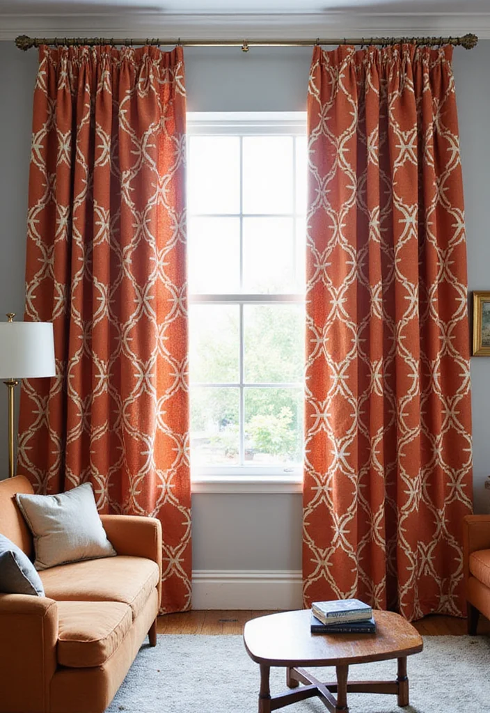 10 Curtain Backdrop Ideas for Easy Stylish Backgrounds - 6. Bold Geometric Patterns
