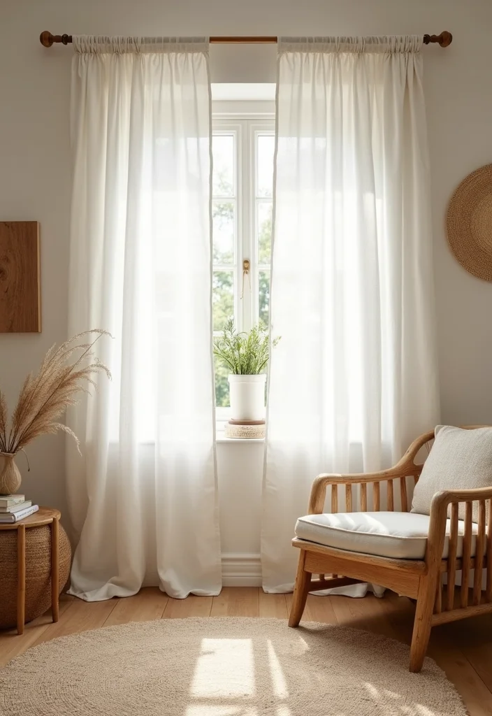 10 Curtain Backdrop Ideas for Easy Stylish Backgrounds - 7. Natural Linen for a Timeless Appeal