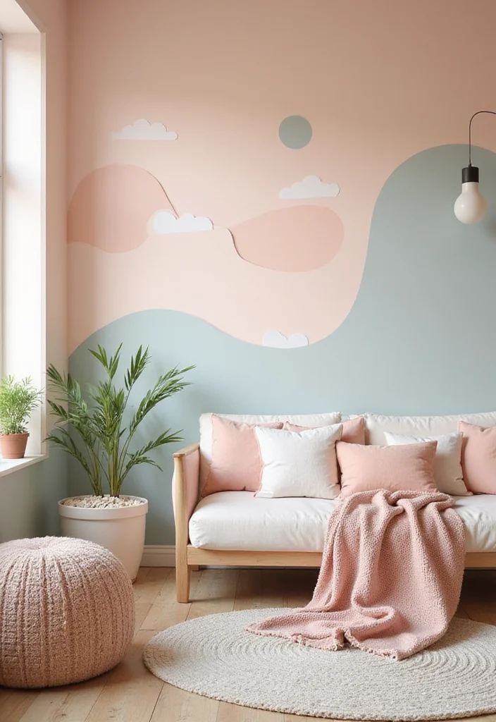 10 Curved Wall Decor Ideas for Soft Architectural Accents - 7. Unique Curved Wall Decals