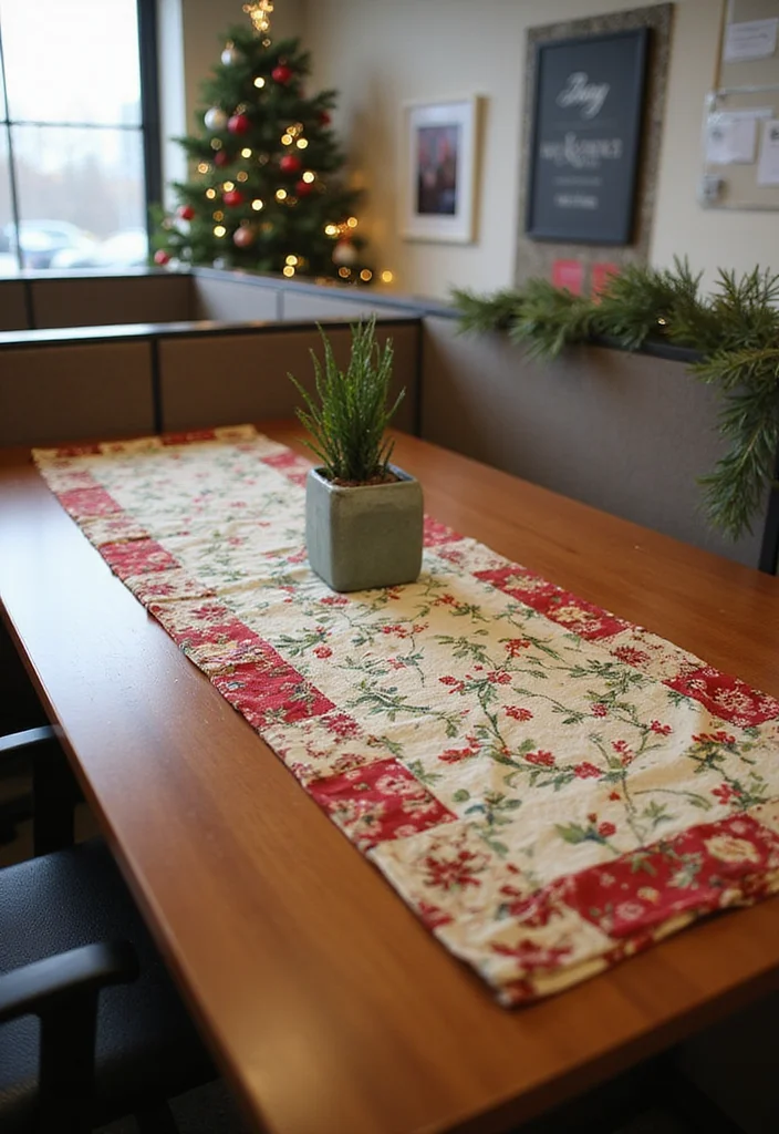 10 Eco-Friendly Office Cubicle Christmas Decor Ideas for Festive Cheer - 7. Sustainable Desk Runner
