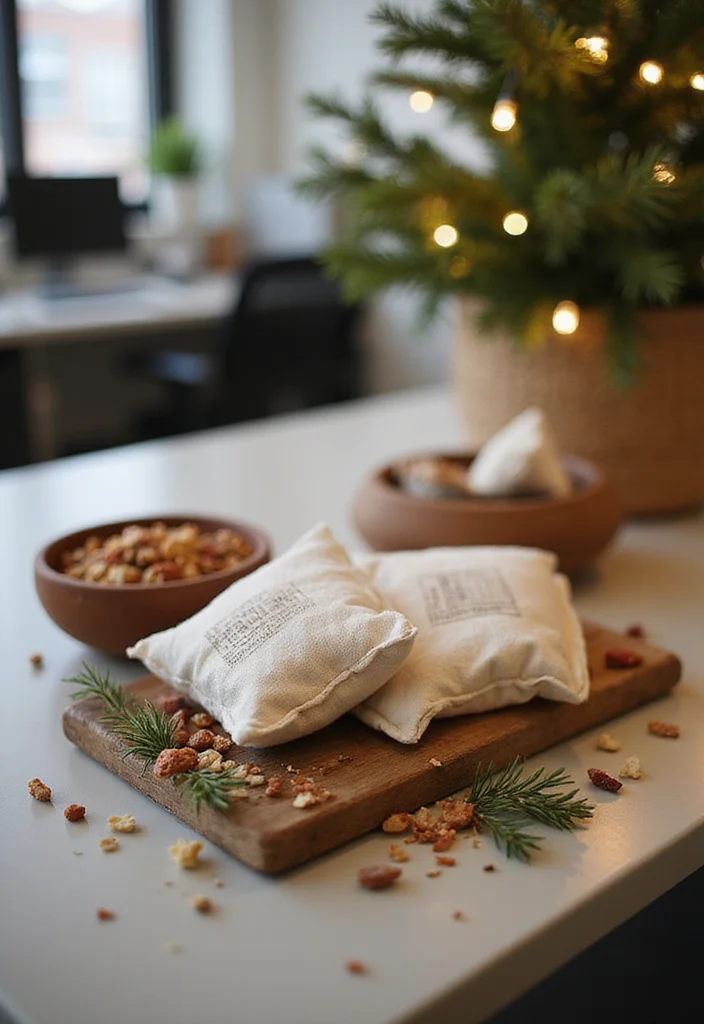 10 Eco-Friendly Office Cubicle Christmas Decor Ideas for Festive Cheer - 8. Holiday Scent Sachets
