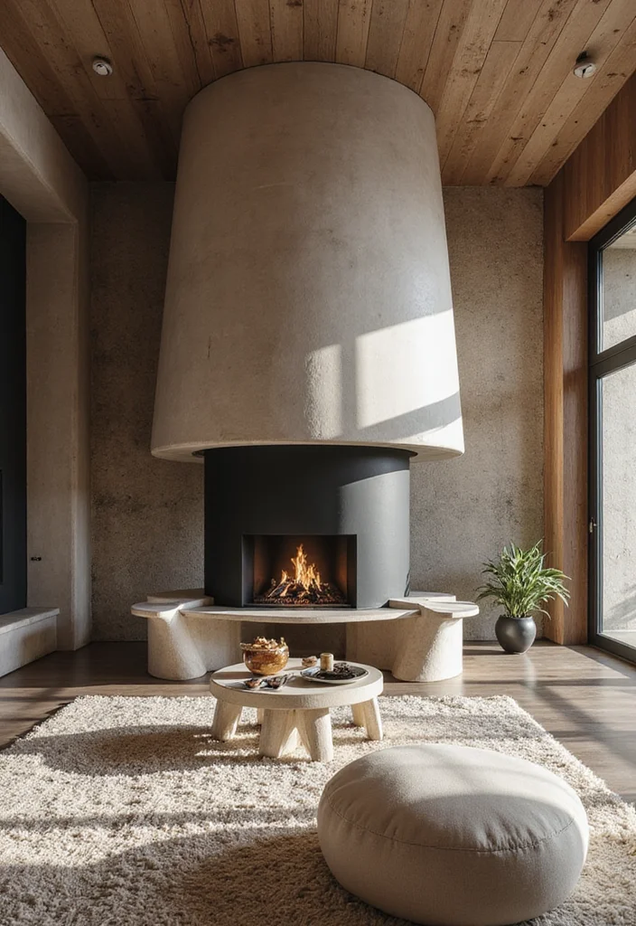 10 Freestanding Fireplace Ideas for Flexible Placement - 10. Statement Fireplaces for Open Spaces