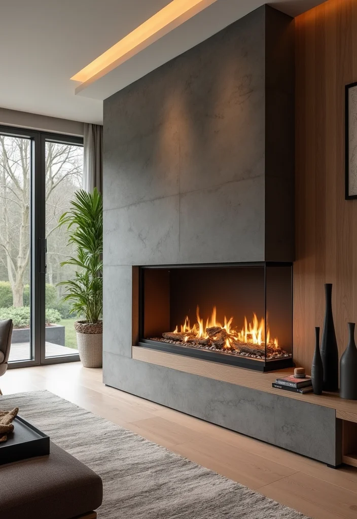 10 Freestanding Fireplace Ideas for Flexible Placement - 7. Multi-functional Fireplace and Furniture Combos