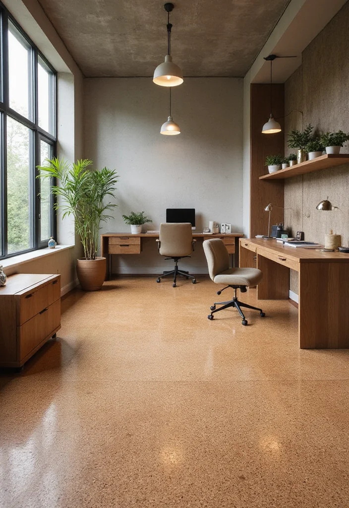 10 Office Carpet Ideas for Warm Quiet Flooring - 3. Cork Flooring