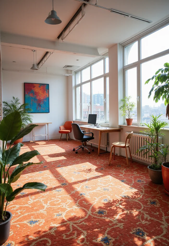 10 Office Carpet Ideas for Warm Quiet Flooring - 6. Patterned Carpets for Personality