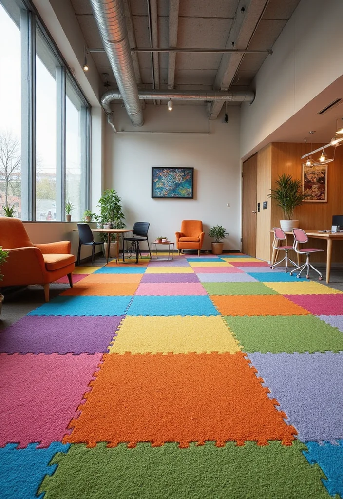 10 Office Carpet Ideas for Warm Quiet Flooring - 8. Eco-Friendly Carpet Tiles