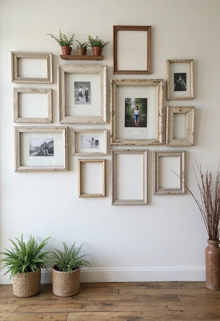 10 Old Window Wall Decor Ideas for Rustic Vintage Charm - 1. Picture Frame Gallery Wall