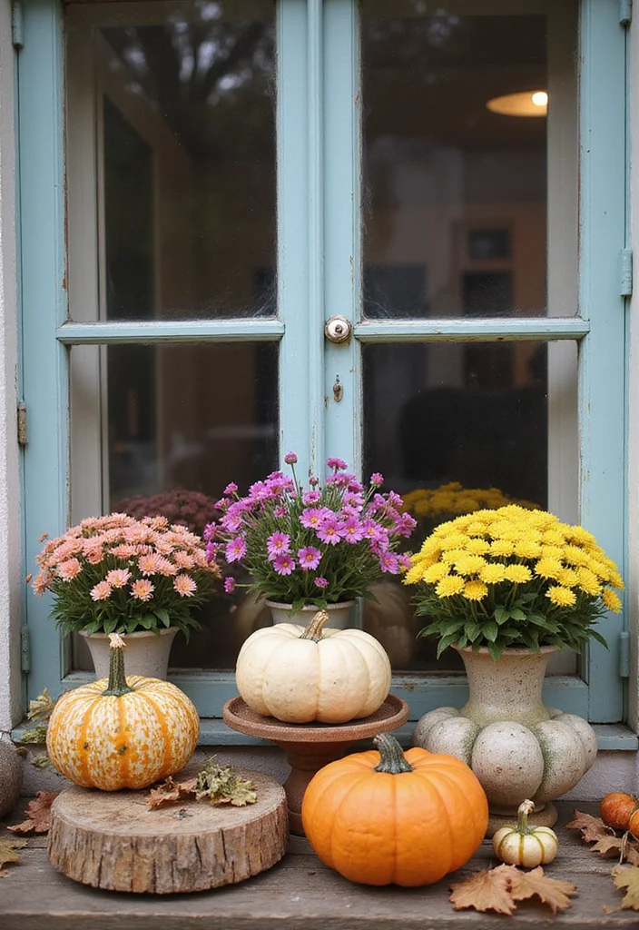 10 Old Window Wall Decor Ideas for Rustic Vintage Charm - 4. Seasonal Decor Display