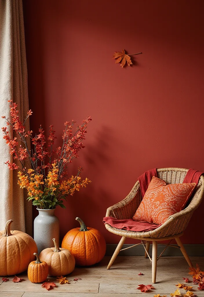 10 Red Wall Decor Ideas for Bold Stylish Warmth - 10. Seasonal Decor Updates