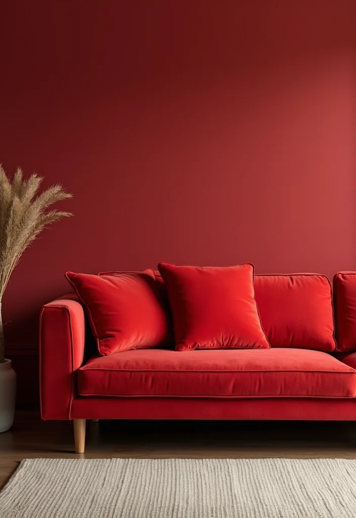 10 Red Wall Decor Ideas for Bold Stylish Warmth - 9. Statement Furniture Pieces