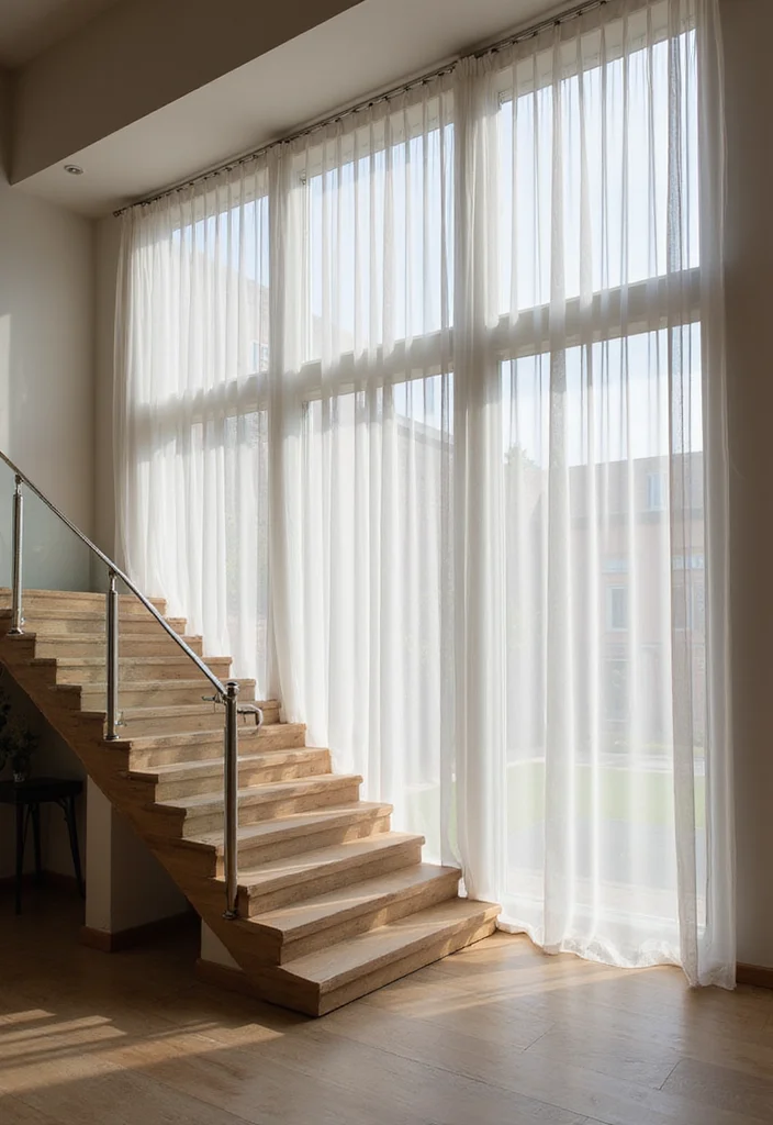 10 Stair Window Curtain Ideas for Challenging Tall Spaces - 10. Smart Technology