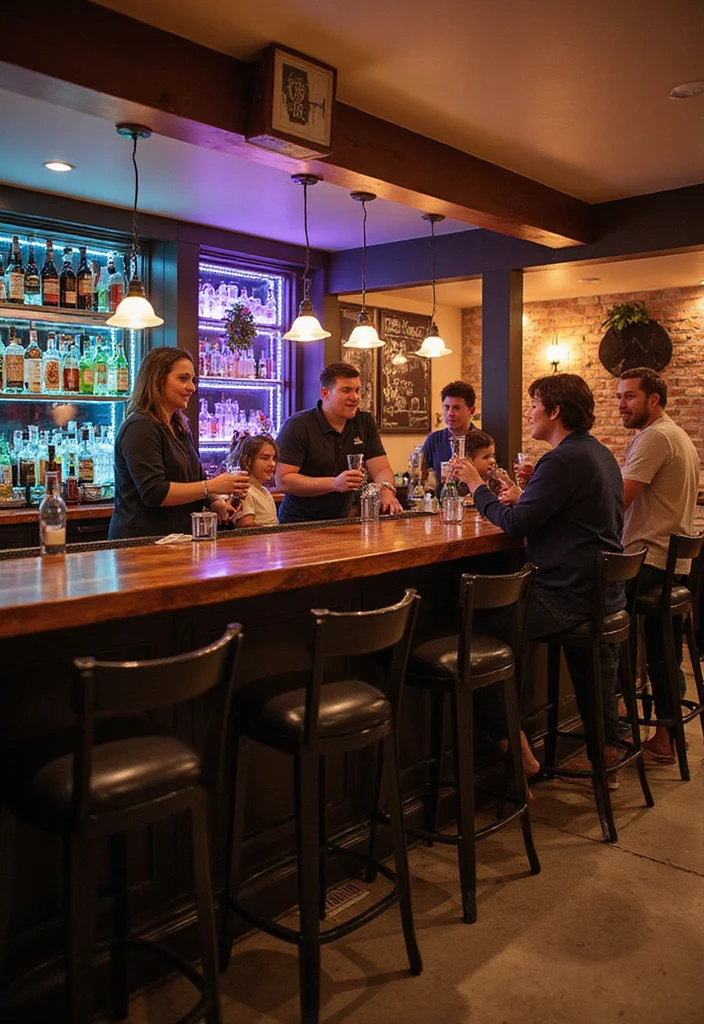 12 Basement Hangout Ideas for Relaxed Family Time 6. DIY Bar Area