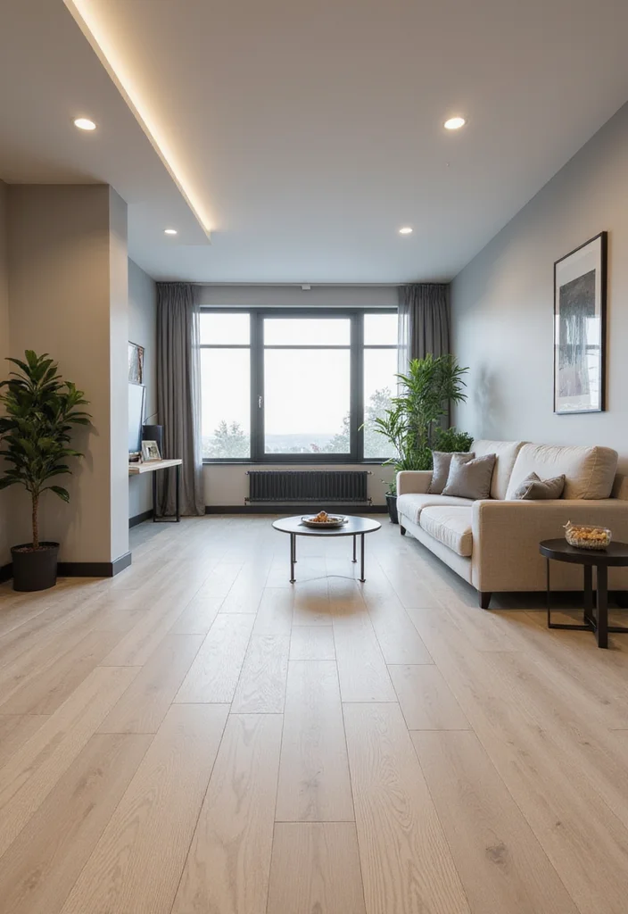 12 Basement Vinyl Flooring Ideas for Durable Easy Care Style - 6. Large Format Vinyl Tiles