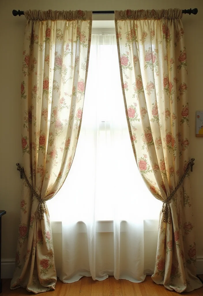12 Cheap Curtain Ideas for Budget Friendly Home Updates - 1. Vintage Sheet Curtains