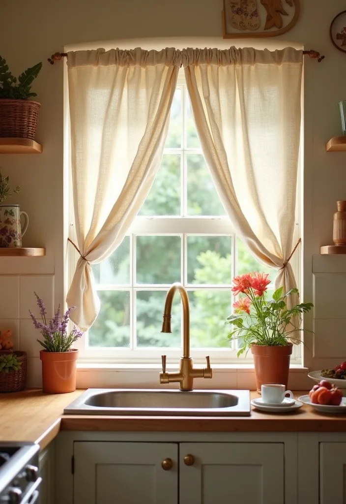 12 Cheap Curtain Ideas for Budget Friendly Home Updates - 11. DIY Linen Tea Towels as Curtains